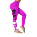 FDA certificated female slim training with printed letter yoga pants high waist tights